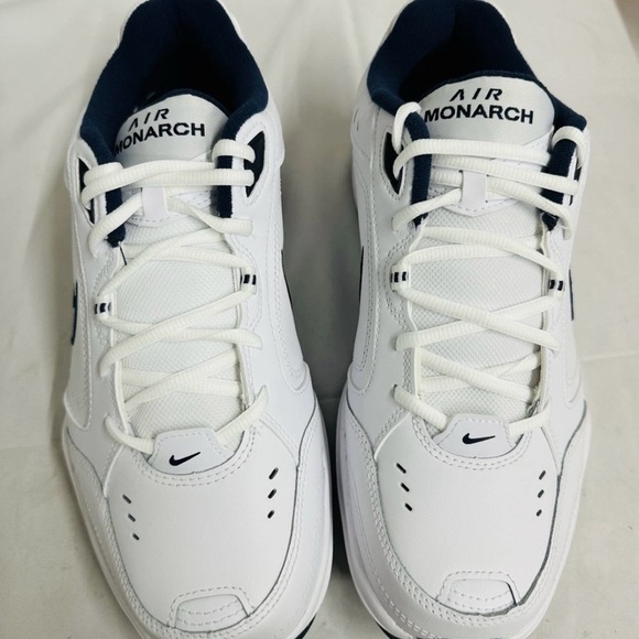 Men Nike Air Monarch White and Navy running shoes size 11 .New with box .R14 - Picture 2 of 7
